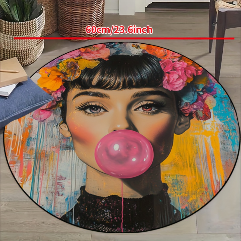 Bubble Gum Machine - Tapis rond moderne Pop Art avec